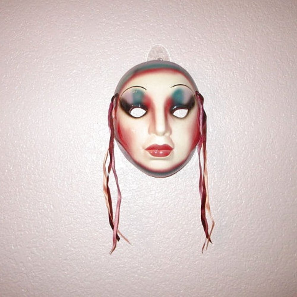 VTG Porcelain Masquerade Lady Face Mask Wall Hang Decor Mardi Gras Gothic Queen
